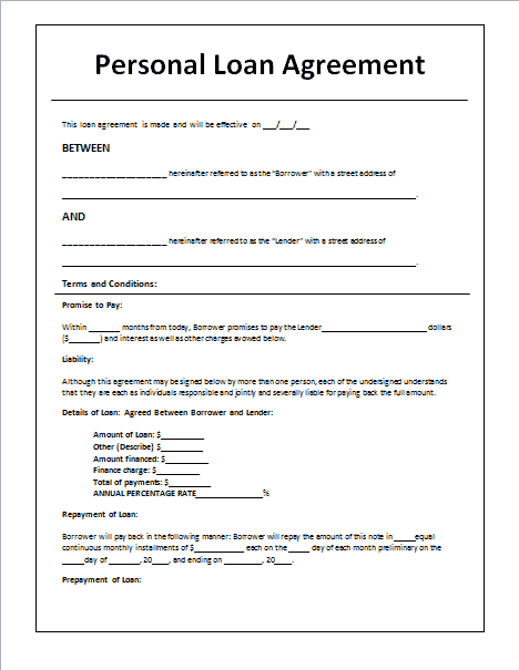 loan agreement template 3655