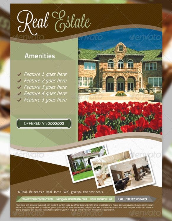 real estate flyer template 5454354