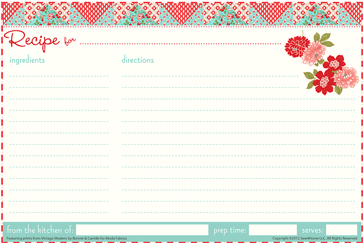 recipe card template 2154