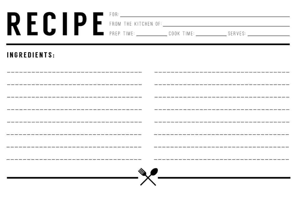 Recipe Card Template For Word