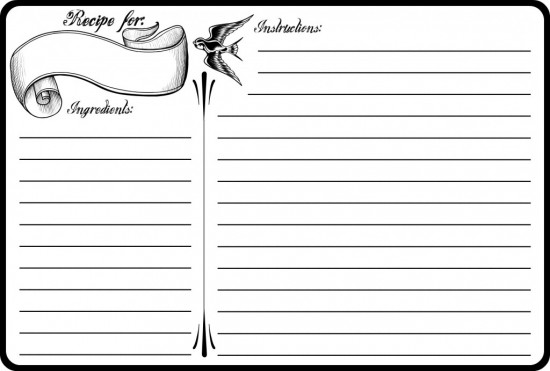 recipe card template 5421