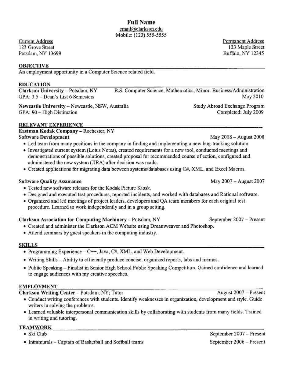 resume template 5441