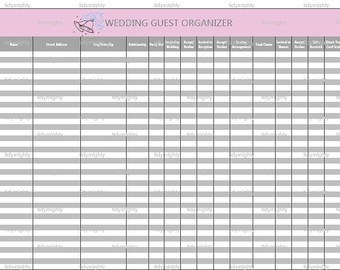 wedding gust list template 8787
