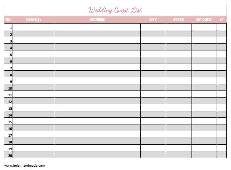 wedding gust list template 98787