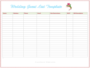 wedding gust list template 98787