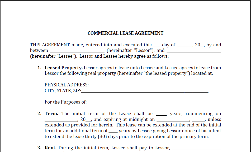 Commercial Lease Agreement 3698