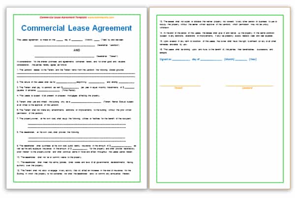 Commercial Lease Agreement 55896