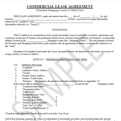 Commercial Lease Agreement 7845