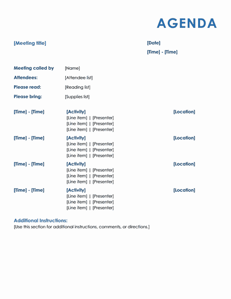 Meeting Agenda template 8958