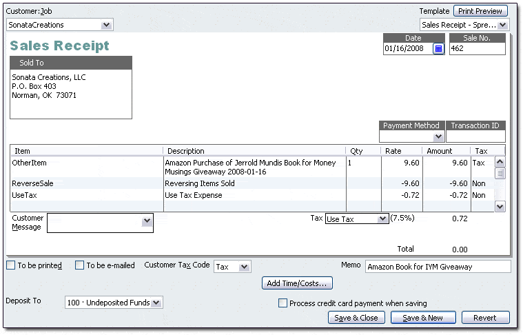 Sales Receipt template 178