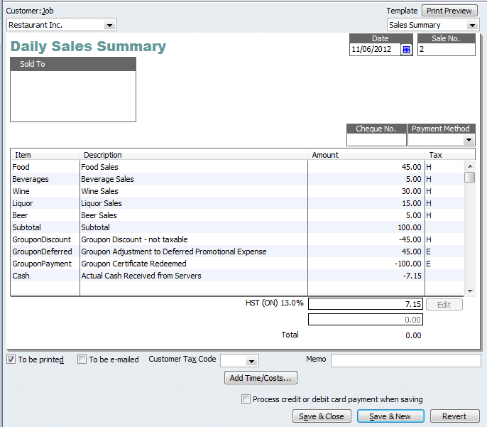 Sales Receipt template 1897