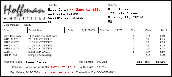 Sales Receipt template 5454