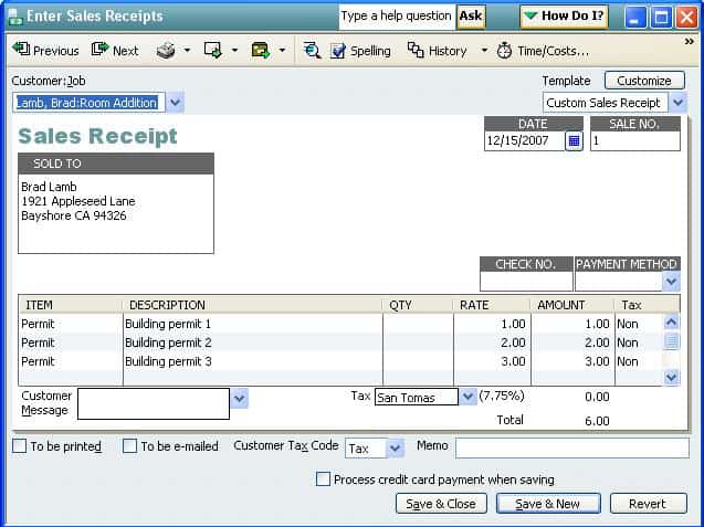 Sales Receipt template 874