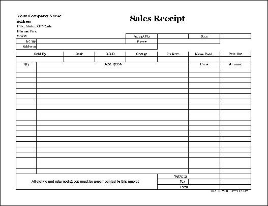 Sales Receipt template 8787