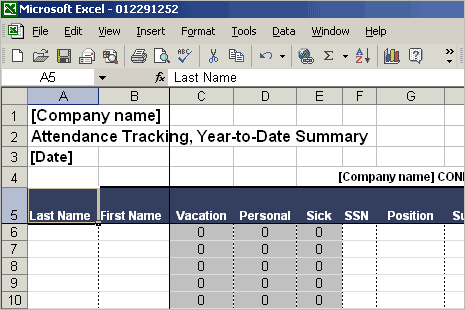 Attendance Tracking template 5656