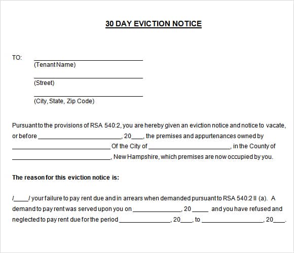 Free 30 Day Eviction Notice Template from www.wordmstemplates.com