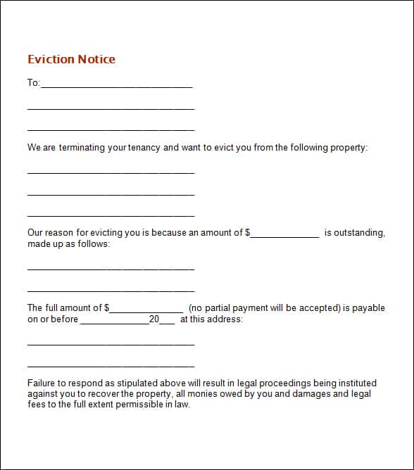 Eviction Notice Template