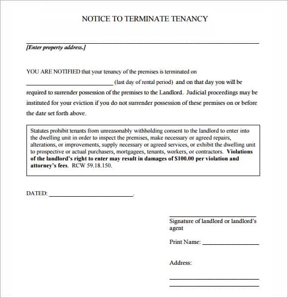 Notice of Termination of Tenancy Template image 22
