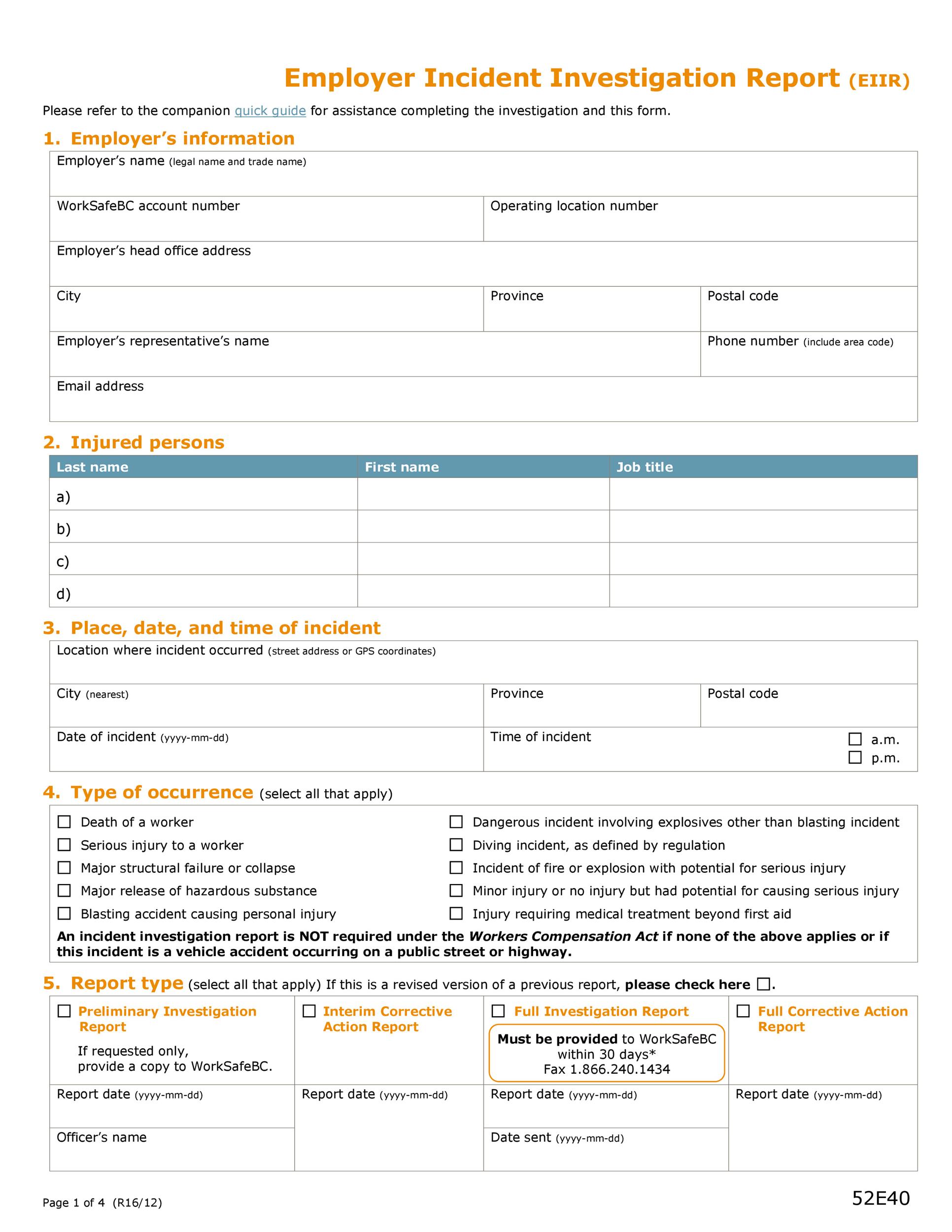 10+ Free Incident Report Templates Excel PDF Formats
