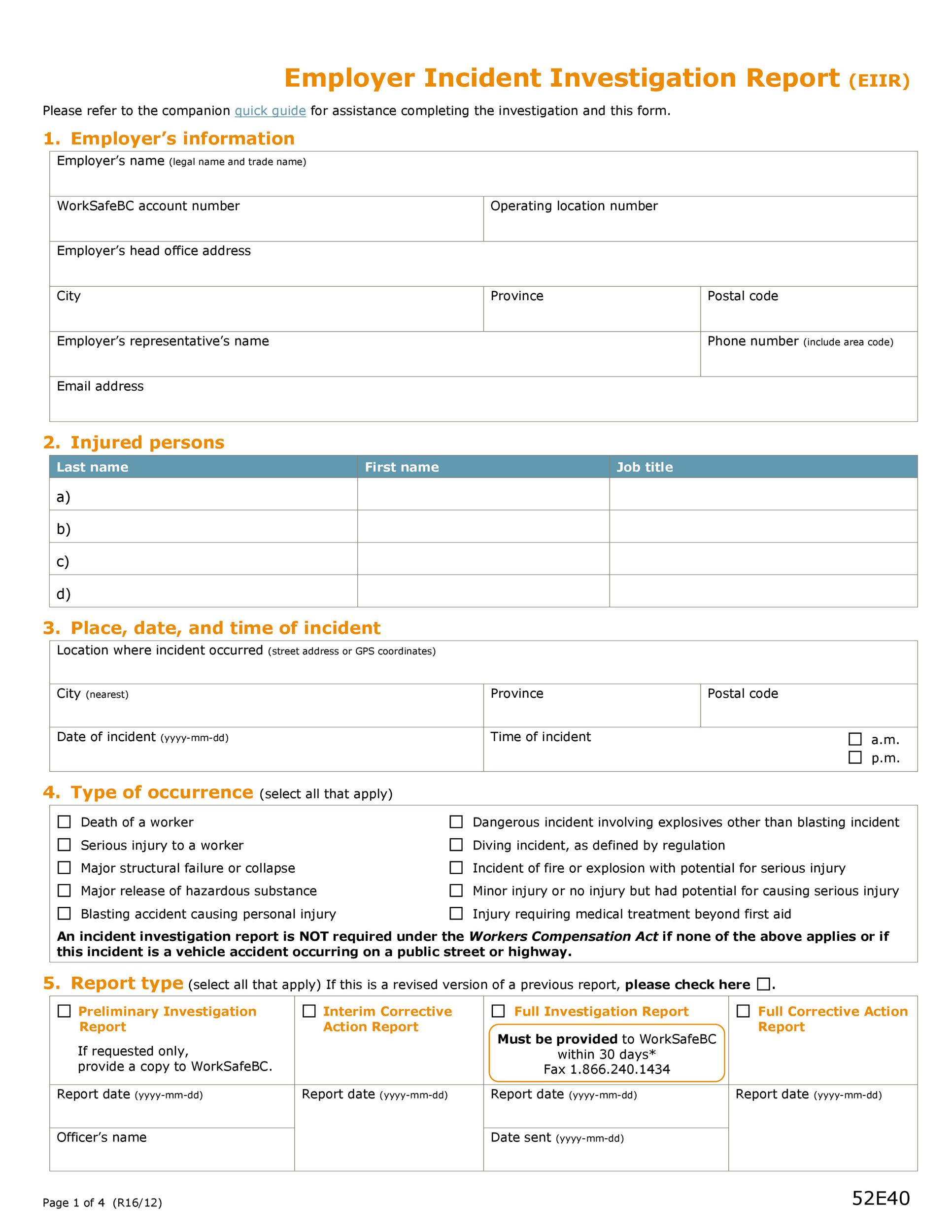 northern travel incident report