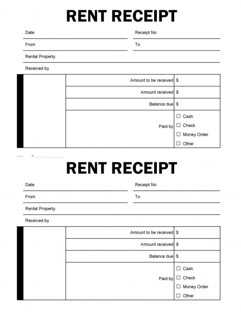 Free Fillable Receipt Forms