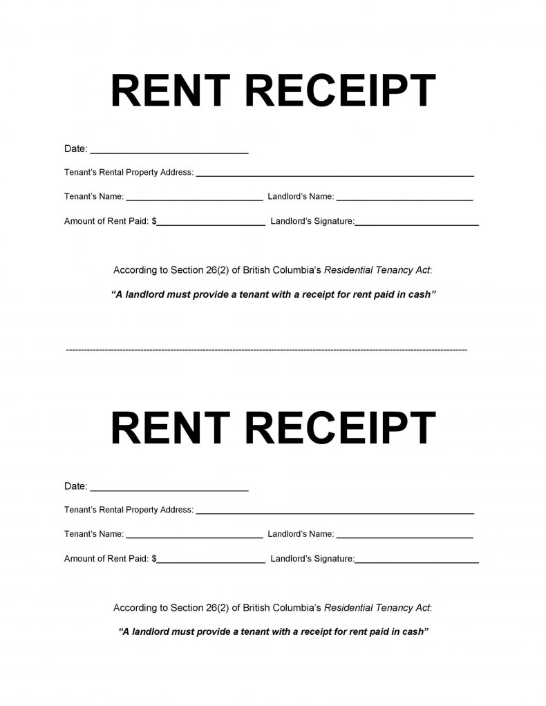 14 rent receipt templates excel pdf formats