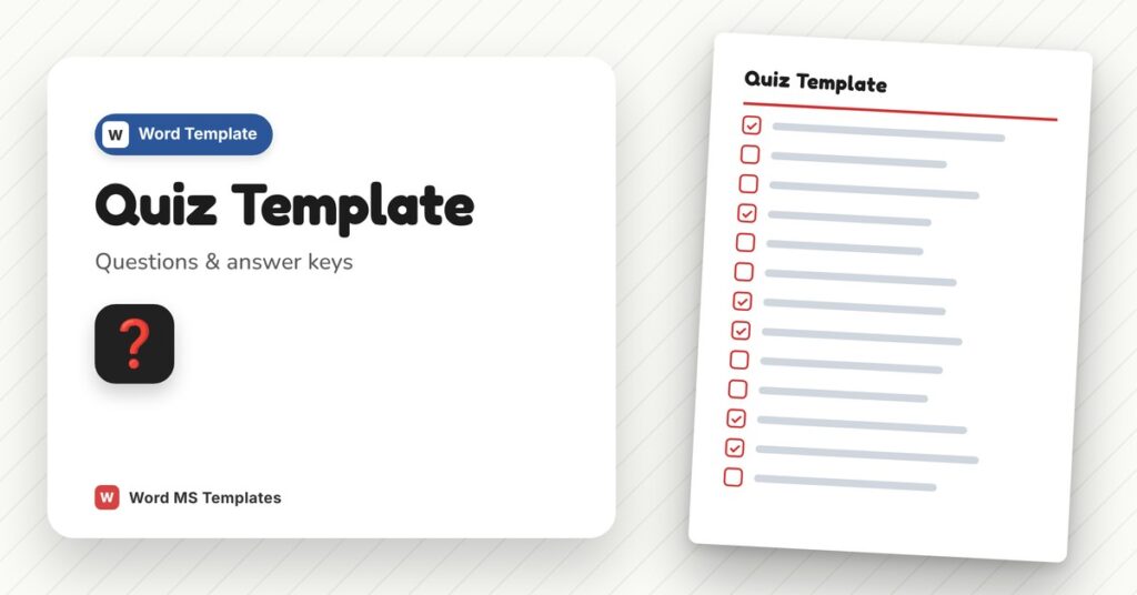 Quiz Templates – Free Printable Quiz & Questionnaire Templates for Word