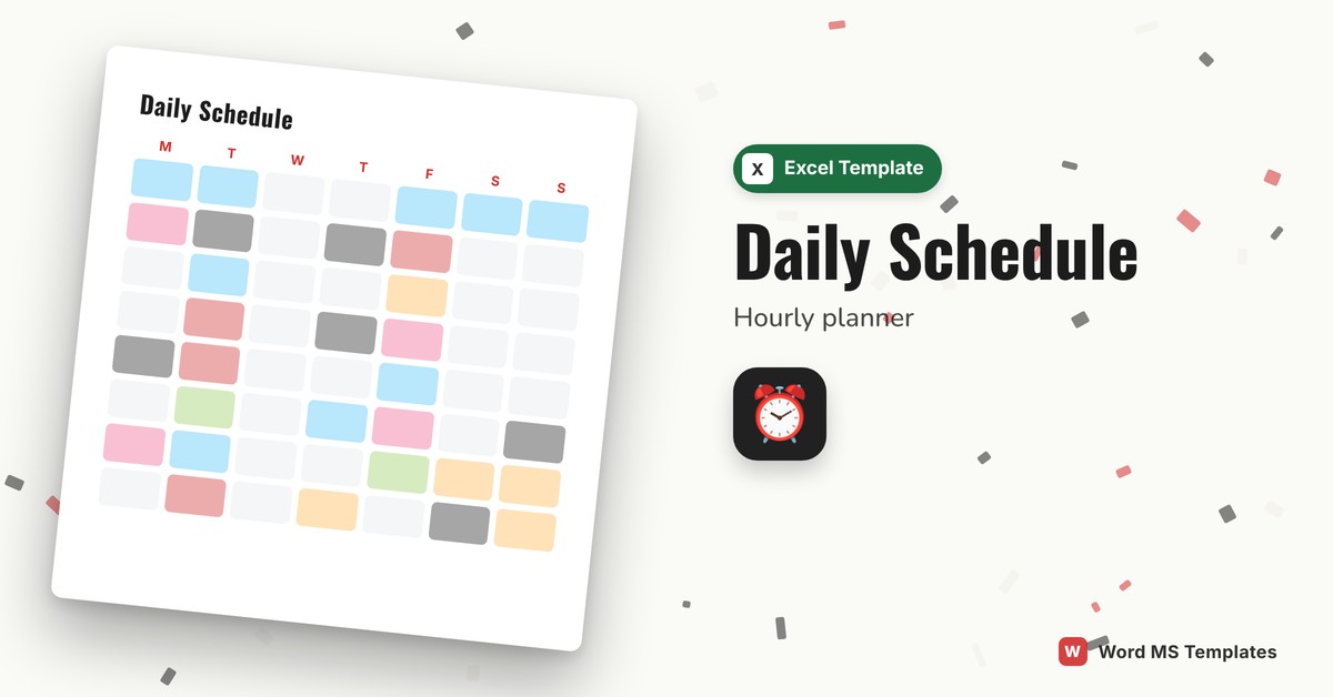 Daily Schedule Template for Excel preview