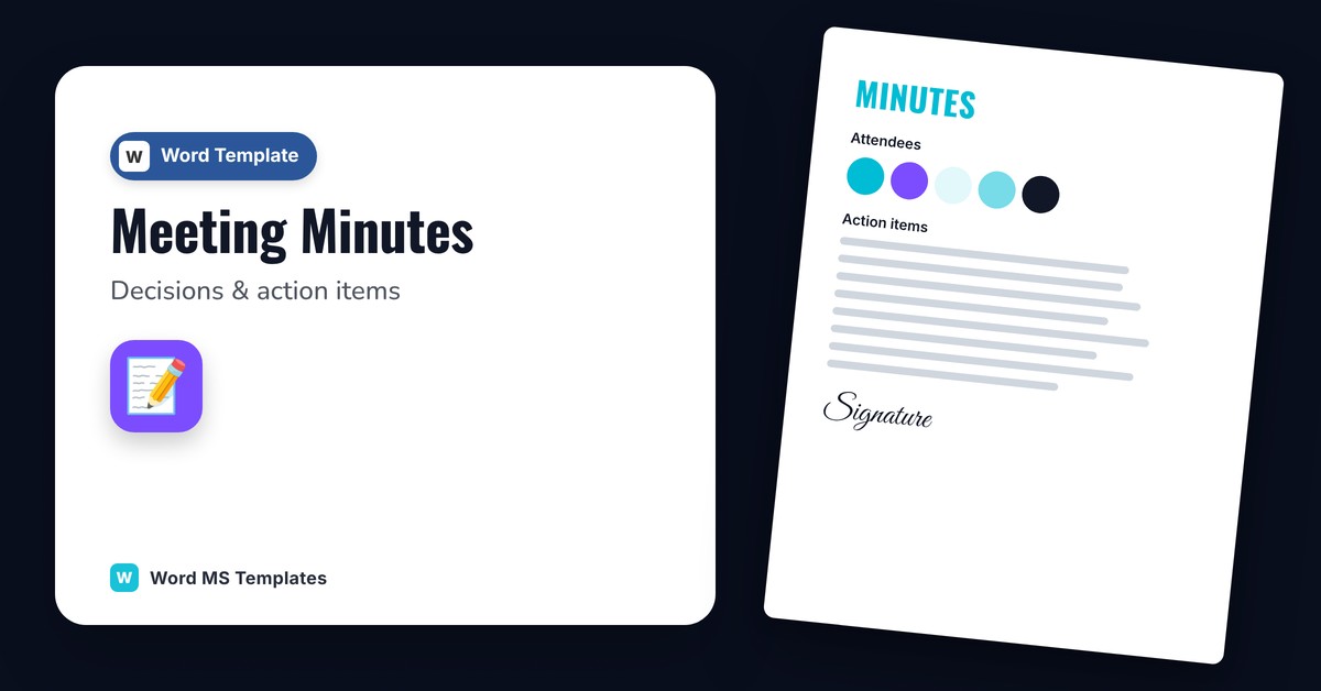 Meeting Minutes Template for Word preview