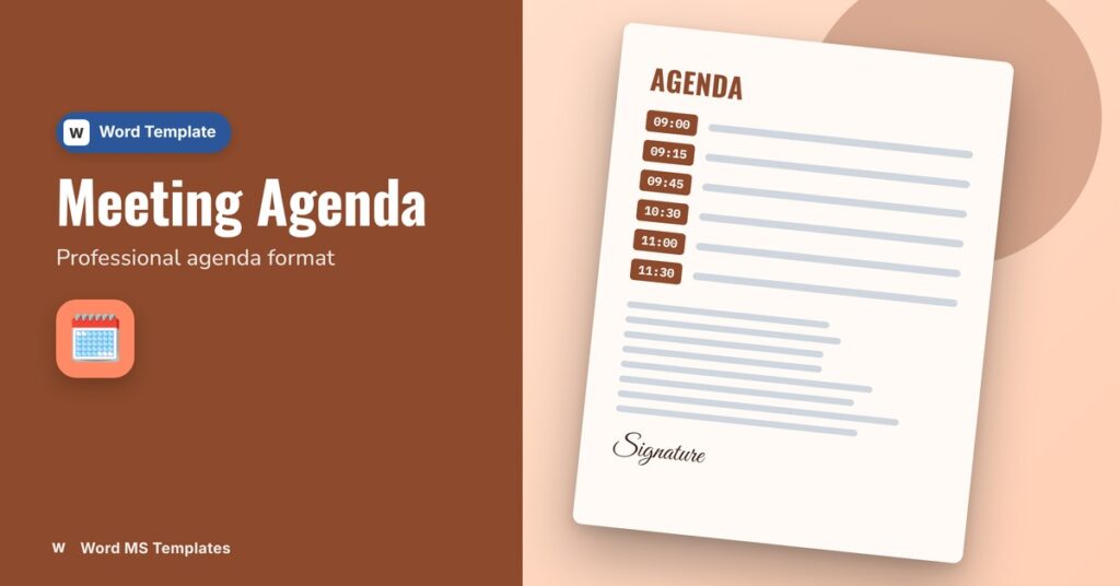 Meeting Agenda Template for Word – Free Professional Agenda Format