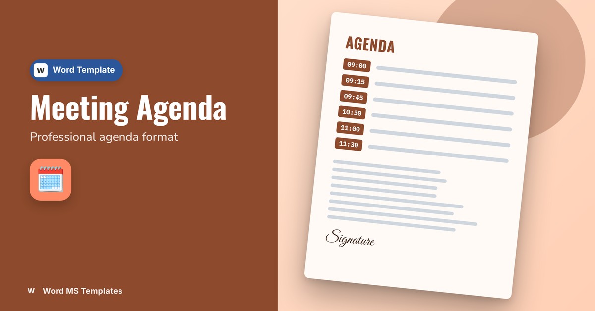 Meeting Agenda Template for Word preview