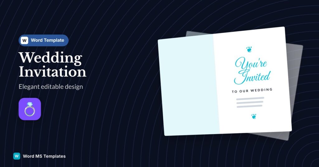 Wedding Invitation Template for Word – Free Elegant Editable Design