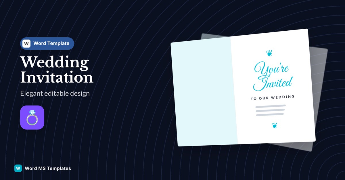 Wedding Invitation Template for Word preview