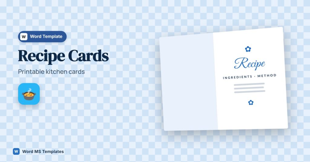 Recipe Card Templates – Free Printable Recipe Cards for Word