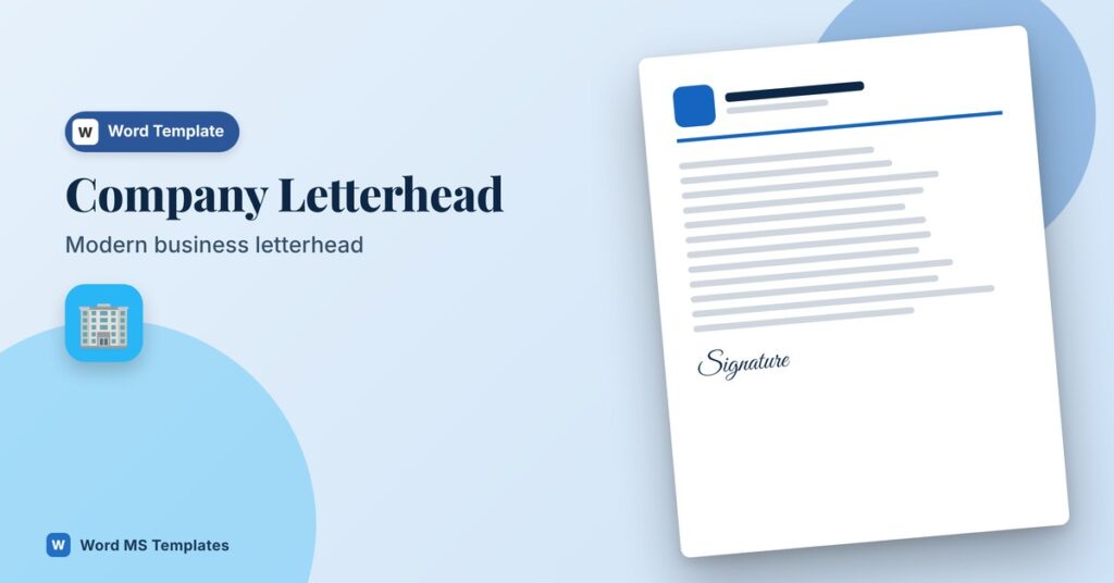 Company Letterhead Template for Word – Free Modern Business Letterhead