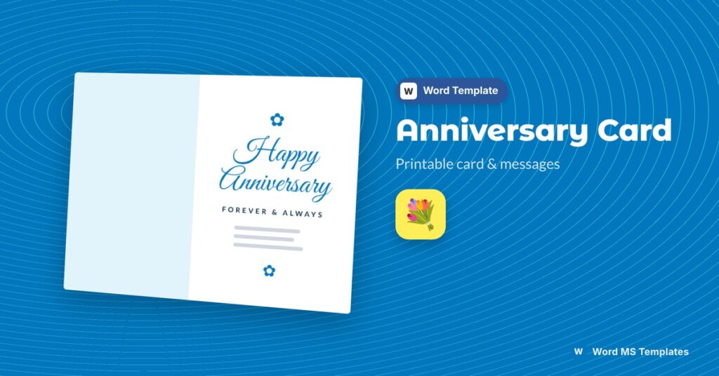 Anniversary Card Template for Word – Free Printable Card & Message Ideas