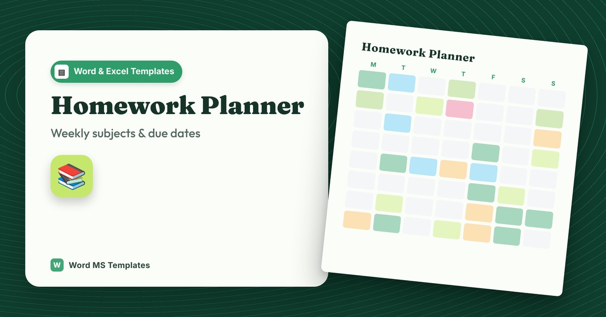 Homework Planner Templates preview