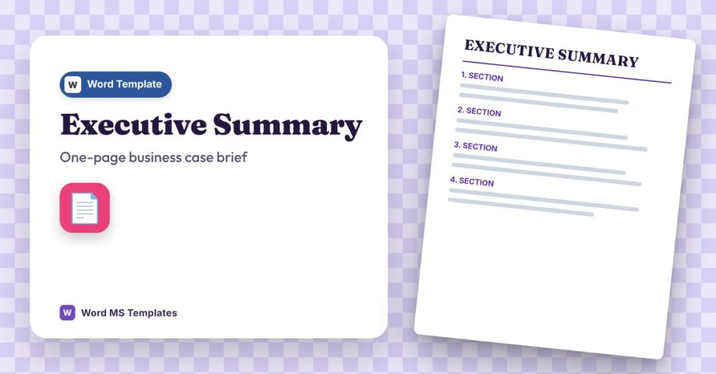 Executive Summary Template for Word – Free One-Page Business Case Brief