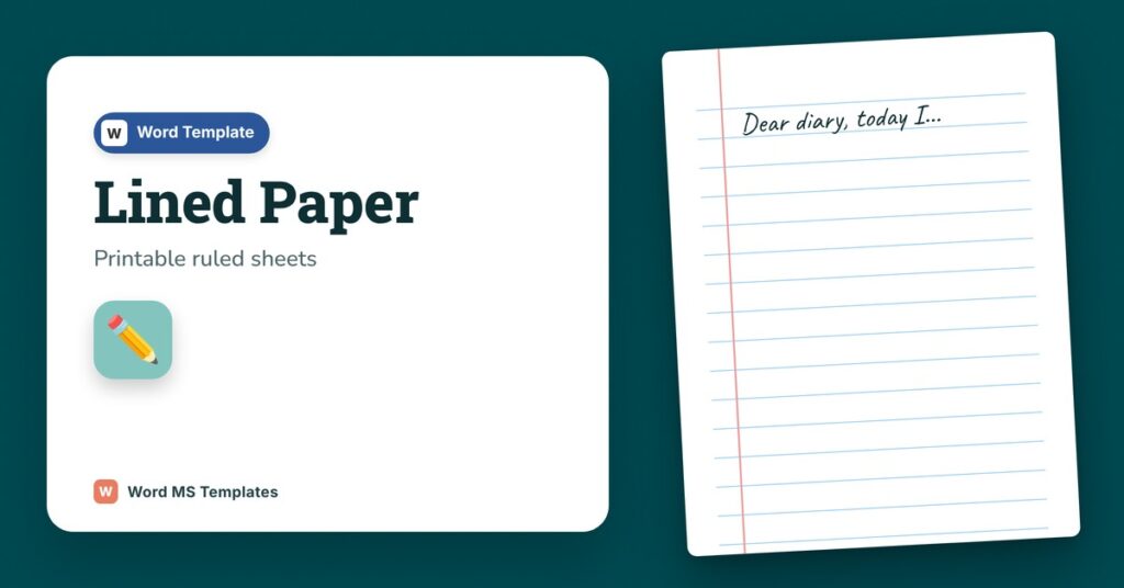 Lined Paper Templates – Free Printable Ruled Paper for Word
