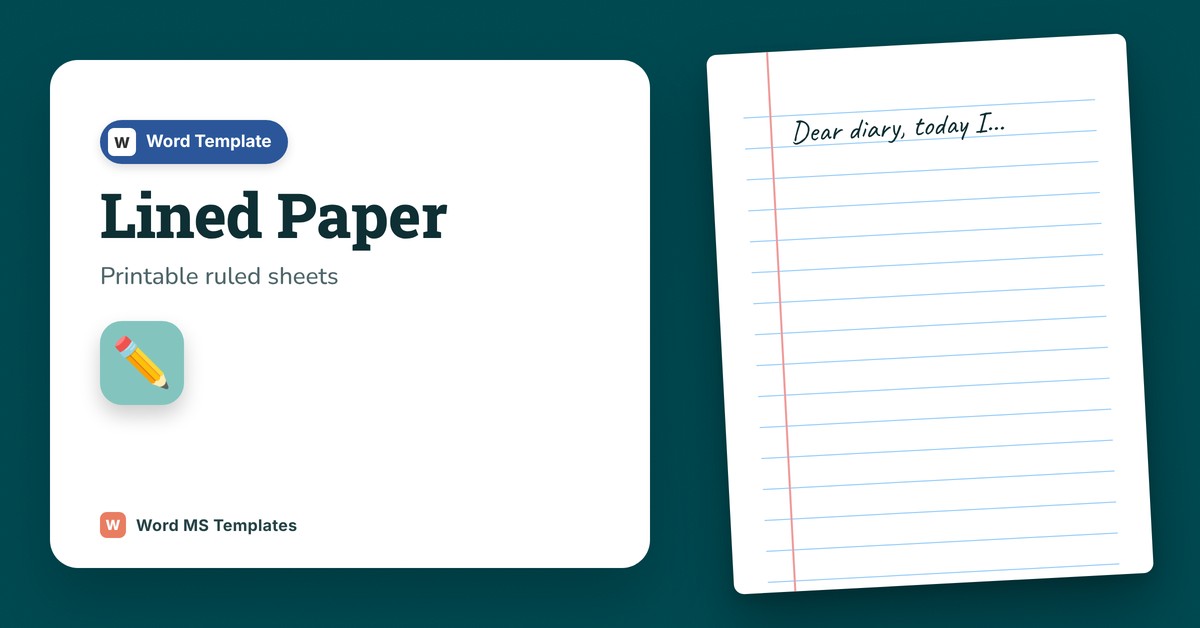 Lined Paper Templates preview