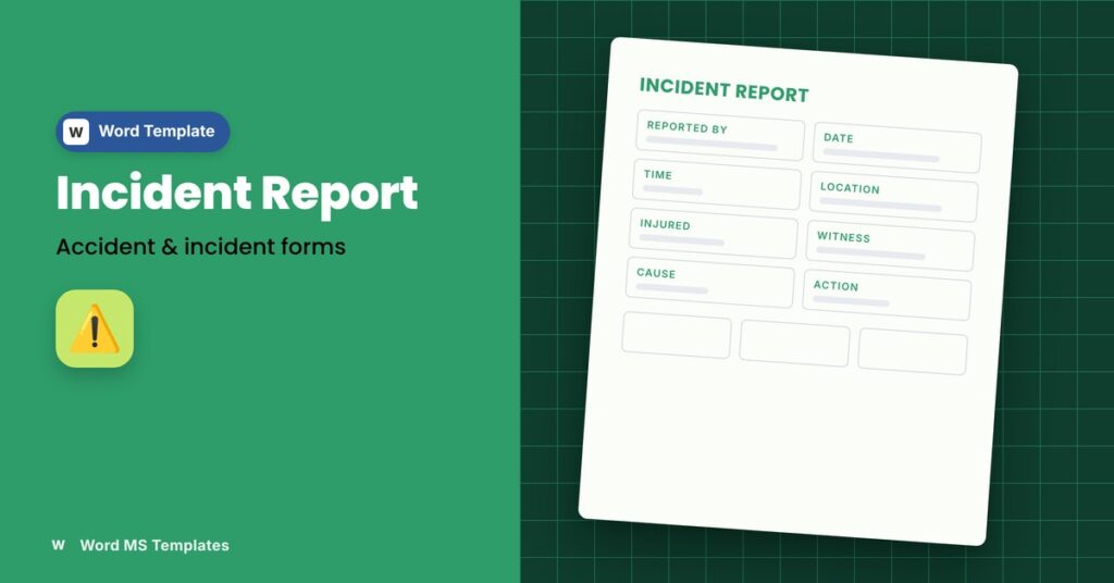 Incident Report Templates – Free Word Incident & Accident Report Forms