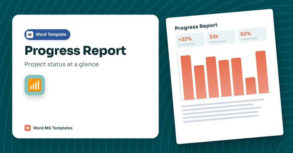 Progress Report Template for Word – Free Professional Project Status Report