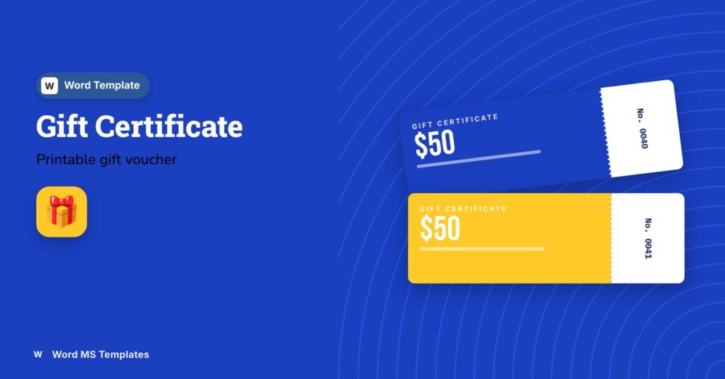 Gift Certificate Template for Word – Free Printable Gift Voucher