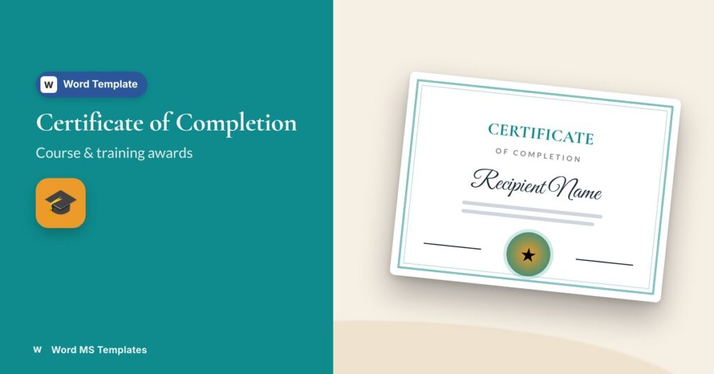 Certificate of Completion Template for Word – Free Editable Course Certificate