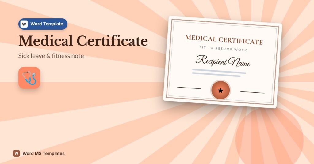 Medical Certificate Template for Word – Free Sick Leave & Fitness Certificate Format