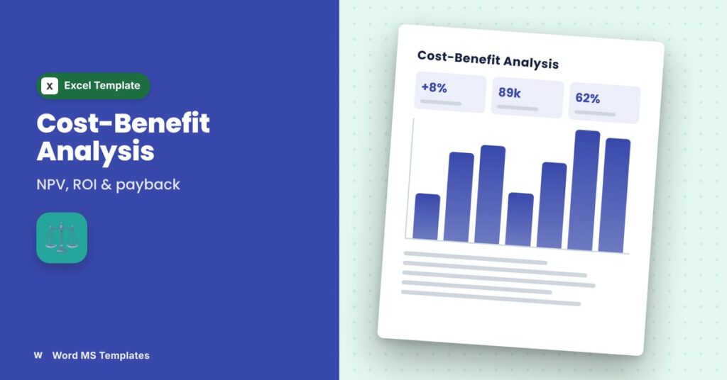 Cost Benefit Analysis Template for Excel – Free CBA with NPV & ROI