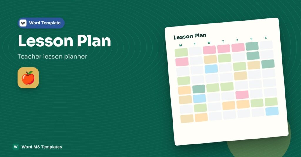 Lesson Plan Template for Word – Free Editable Teacher Lesson Planner