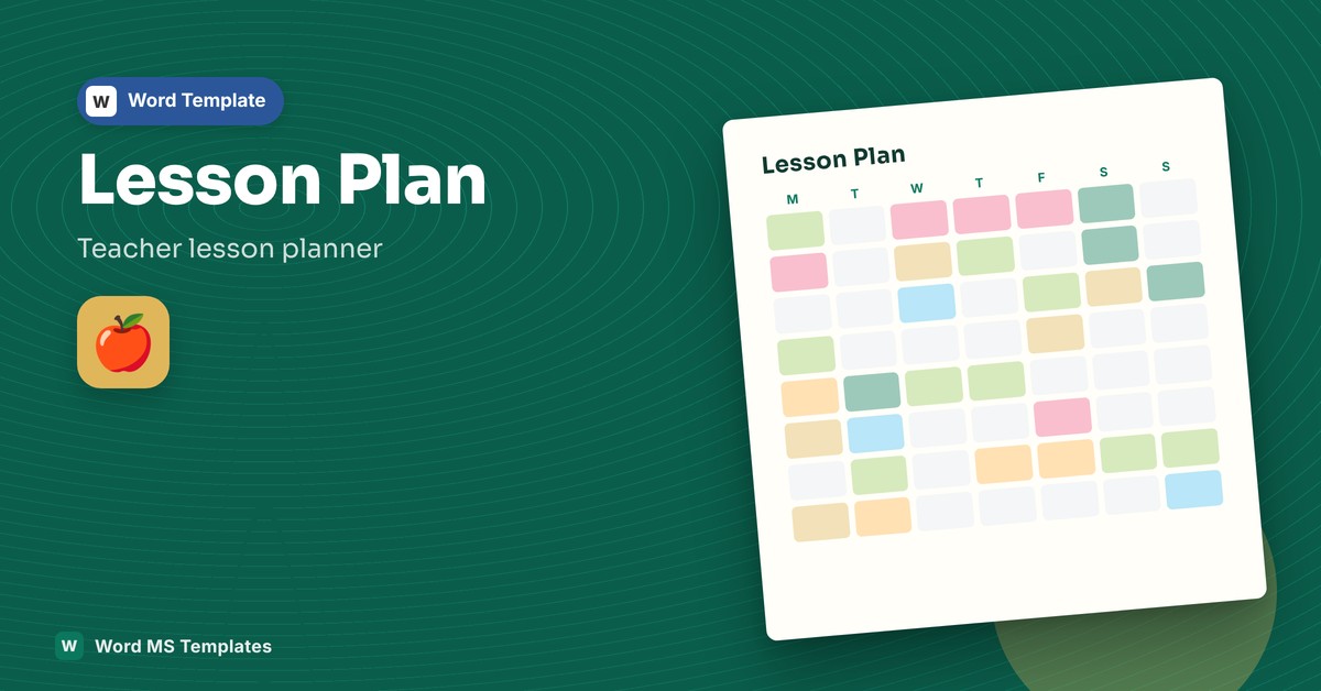 Lesson Plan Template for Word preview