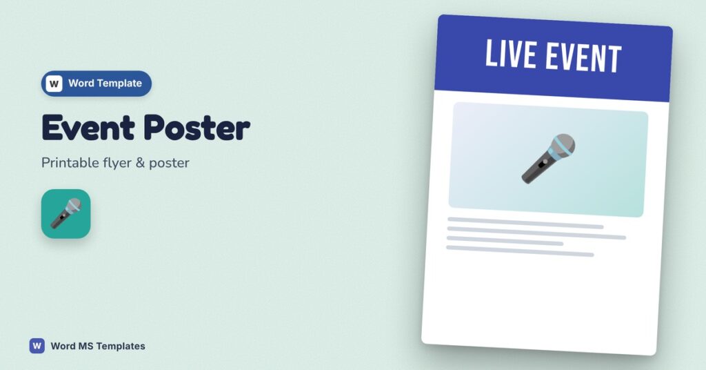 Event Poster Template for Word – Free Printable Flyer & Poster Design