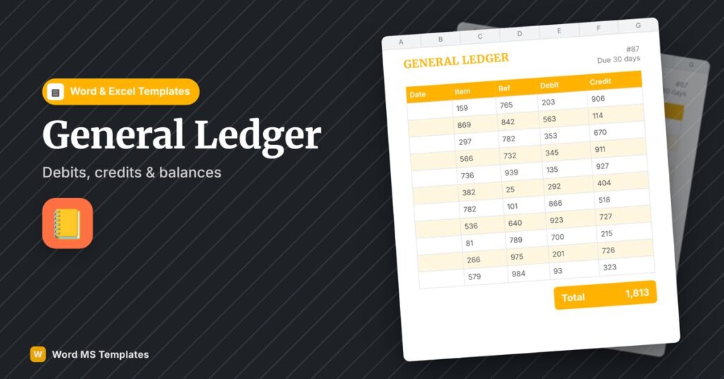 General Ledger Templates – Free Excel, Word & PDF General Ledger Formats